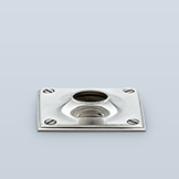 Rectangular backplate with visible screws, double-stepped edge