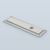 Triple-step backplate with visible screws