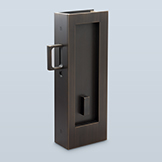 Cuff with double-sided recessed pulls and sprung edge pull