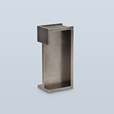 Pocket door fin cuff with integral recesses/edge pull, passage