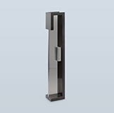 Pocket door fin cuff with integral recesses/edge pull, passage