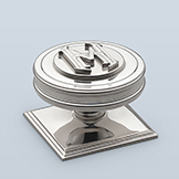 Barrel knob with monogram