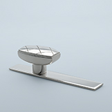 Knob with hand-chased crosshatch