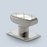 Knob with hand-chased crosshatch