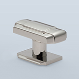 Rectangular knob with buckle motif