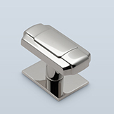 Rectangular knob with buckle motif
