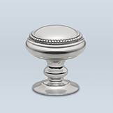 Knob with double beaded perimeter