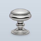 Knob with double beaded perimeter
