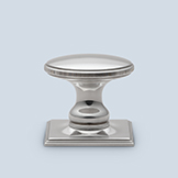 Flat knob with knurling on perimeter