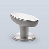 Oval knob with single step and flat face