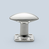 Elongated and flattened egg knob