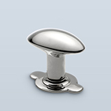 Elongated and flattened egg knob