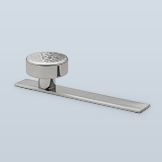 Bauhaus knob with perimeter edge detail and hammered face