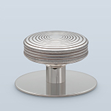 Concentric barrel knob with knurled edges