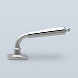 Lever with octagonal handle, beading, and rounded button