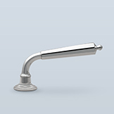 Lever with octagonal handle, beading, and rounded button