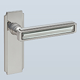 Deco lever with rock crystal