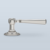Neoclassical lever with knurled inset band and filigreed cap