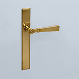 Neoclassical lever with plain band and concentric ring cap