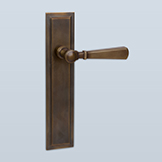 Neoclassical lever with knurled band, beaded shaft, 4-3/4" lgh, 1-3/4" pro