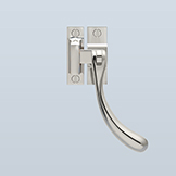 Curved handle casement fastener