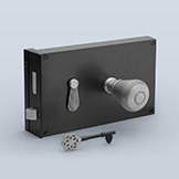 Horizontal skeleton-key rim lock