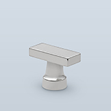 Rectangular cabinet pull with round base