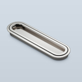 Oval racetrack recessed pull