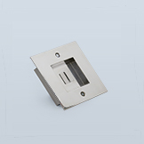 Square recessed pull with two visible screws