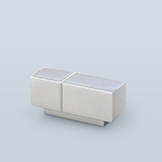 Rectangular pull with asymmetrical incised line