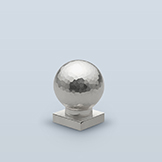 Hammered spherical cabinet pull with cylindrical shaft