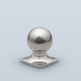 Hammered spherical cabinet pull with cylindrical shaft