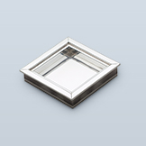 Square recessed pull with mitered corners