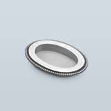 Oval pull with beaded outer frame