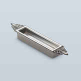Rectangular pull with filigree detail