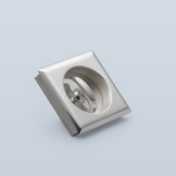 Square pull with pillowed edge and round window