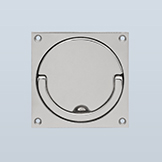 Square flush pull with half-round ring pull