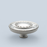 Round pull with beading & decorative center