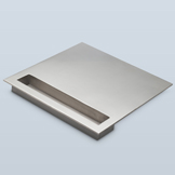 Square recessed pull with off-center window
