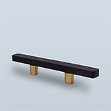Corian racetrack wire pull with metal shafts, 8" length