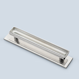 Rectangular wire pull, rock crystal inlay & round shafts