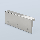 Minimalist L-profile edge pull with custom features, no bevel