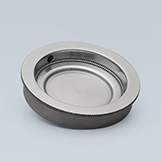 Recessed cup pull with beading