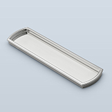 Oval recessed pull with edging