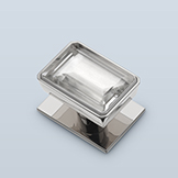 Rectangular rock crystal pull with corner chamfer, with shaft