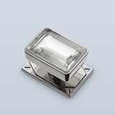 Rectangular rock crystal pull with corner chamfer, with shaft