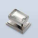 Rectangular rock crystal pull with corner chamfer, with shaft