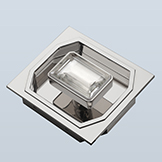 Rectangular rock crystal pull with corner chamfer, with shaft