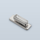 Rectangular rock crystal pull with small chamfer on corners, minimal shaft